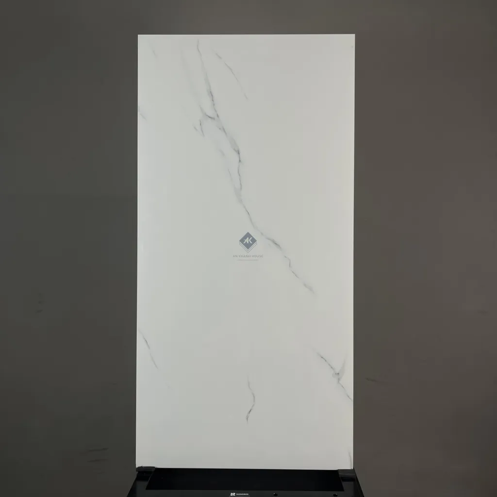 HCMD9.18MA – 60 x 120 cm MARBLE GẠCH VÂN ĐÁ MARBLE TRẮNG  BÓNG KÍNH – MÀI MEN PORCELAIN GỐM SỨ THÂN GẠCH HẠT MÈ