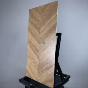 HCMD9.46WO - 60 x 120 cm WOOD GẠCH VÂN GỖ NÂU MỜ HIỆU ỨNG VỆT CHÌM CARVING SEMI PORCELAIN BÁN SỨ THÂN GẠCH HẠT MÈ - Hình ảnh 3