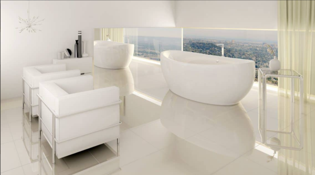Gạch mono đơn sắc mang đến chiều sâu và sự thư thái cho phòng tắm