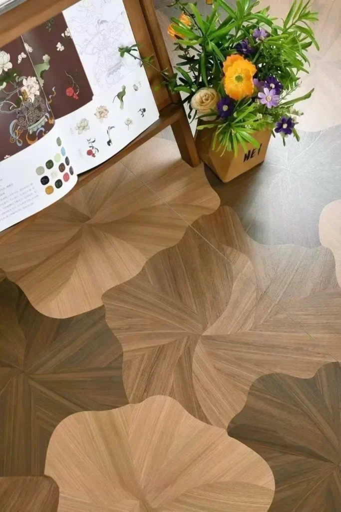 Xu hướng mới năm 2026 Gạch vân gỗ hoạt tiết lá sen 