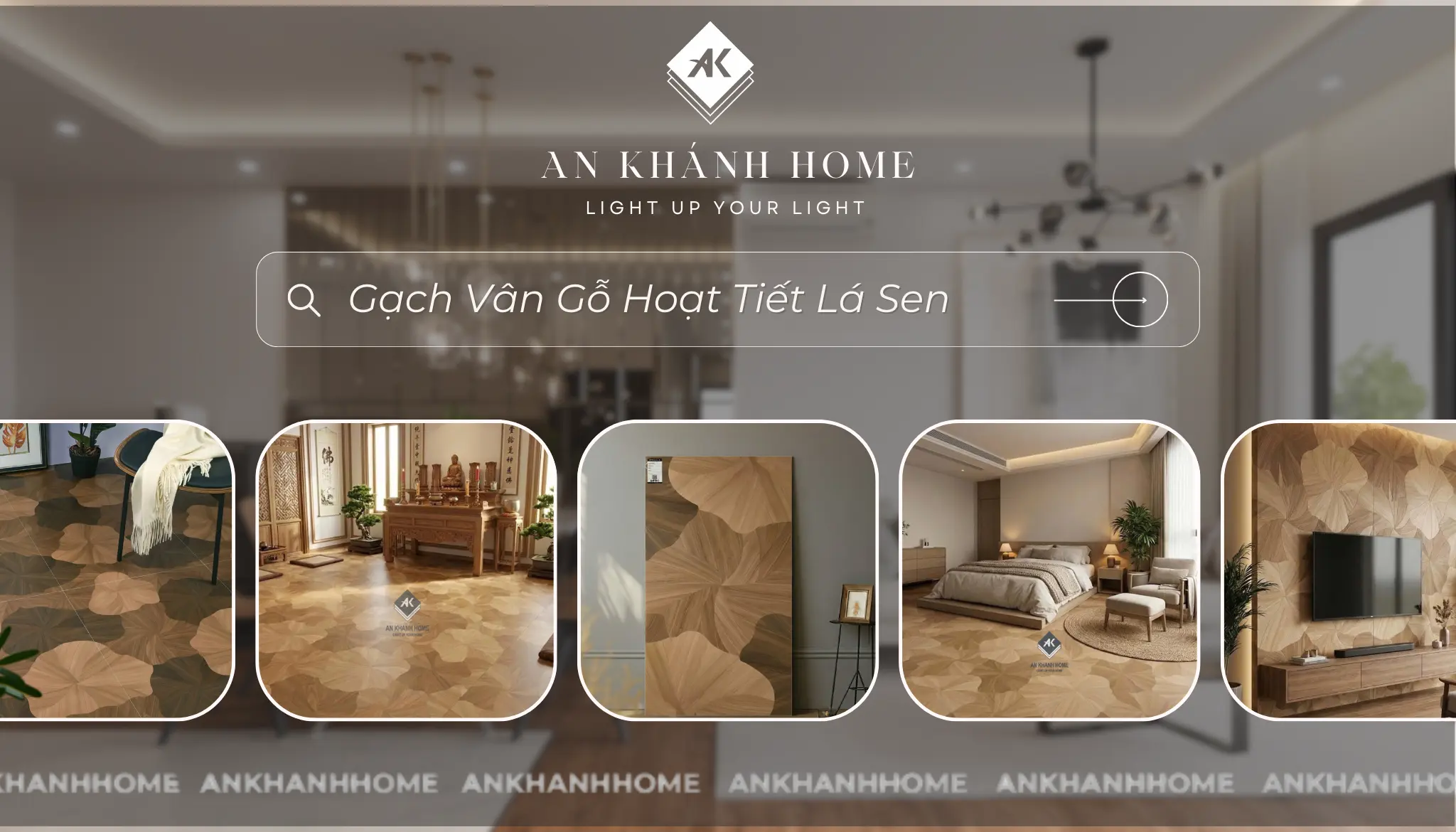 gạch vân gỗ họa tiết lá sen