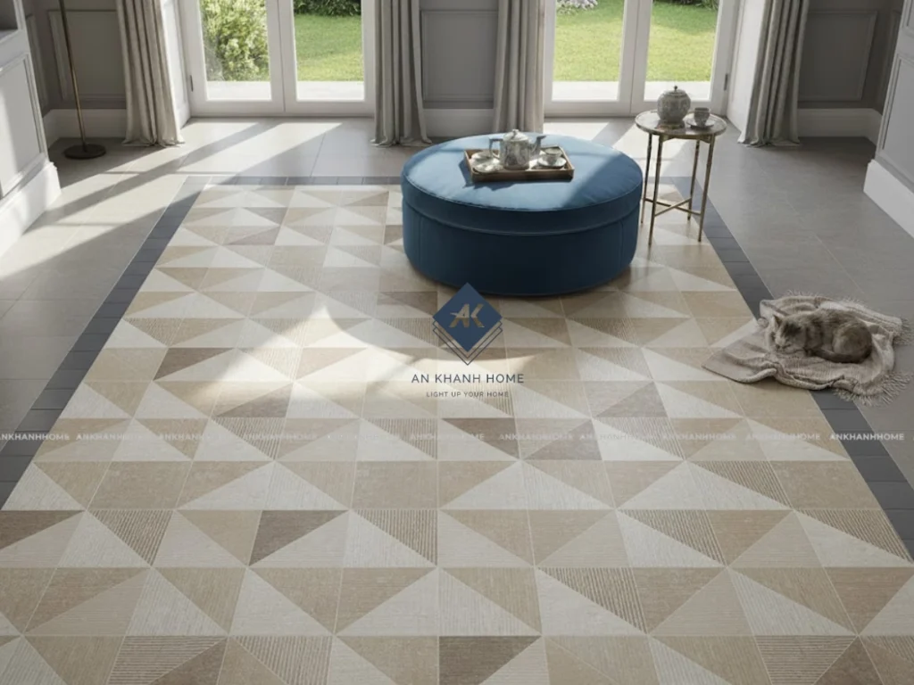 Bí quyết phối gạch bông trang trí là chọn cách lát một "thảm gạch bông"