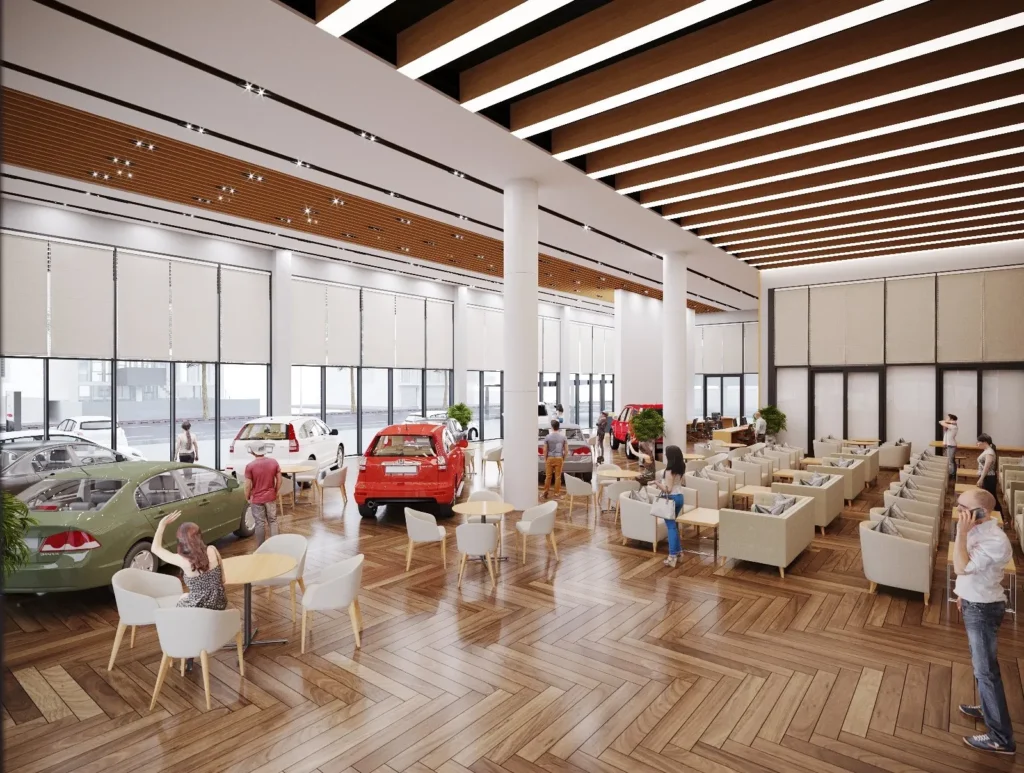 Không Gian Bên Trong Từ Gạch Vân Gỗ & Nghệ Thuật Lát Xương Cá