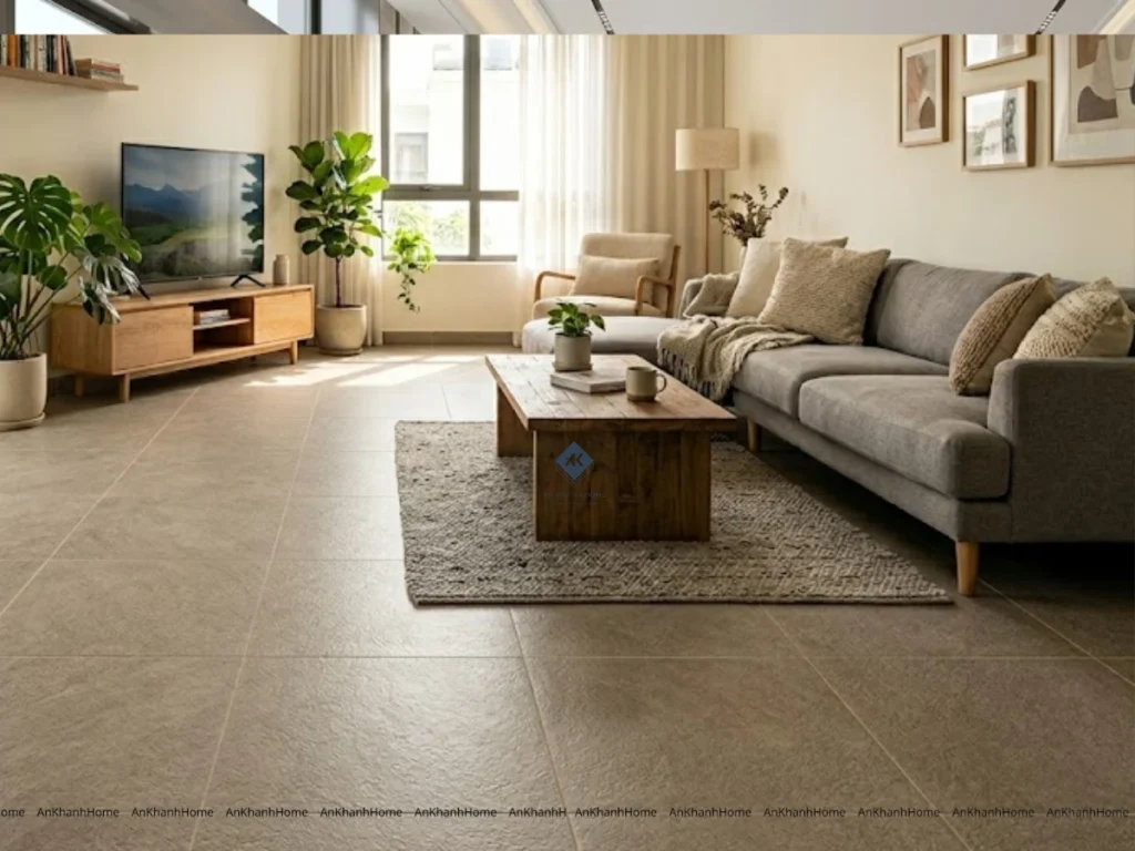 Gạch Nhám được ứng dụng rộng rãi để lát nền phòng khách