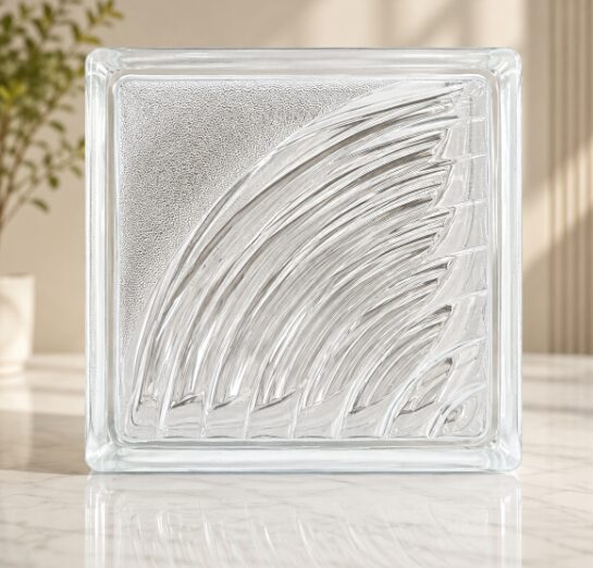 GẠCH KÍNH INDONESIA 19x19x8cm MÀU TRONG SUỐT VÂN VỎ ỐC