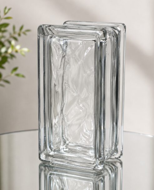 GẠCH KÍNH INDONESIA 19x9x8cm MÀU TRONG SUỐT VÂN MÂY