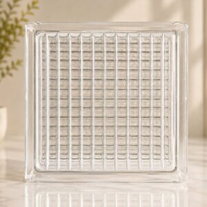 GẠCH KÍNH INDONESIA 19x19x8cm MÀU TRẮNG VÂN SỌC ĐŨA