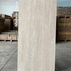 GẠCH TRAVERTINE VÂN SỌC DƯA MÀU KEM MỜ CARVING - PORCELAIN Trung Quốc