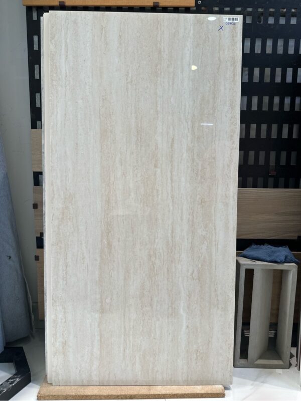 GẠCH TRAVERTINE KEM BÓNG VÂN ĐÁ SỌC DƯA – 60X120cm – VietNam – Porcelain