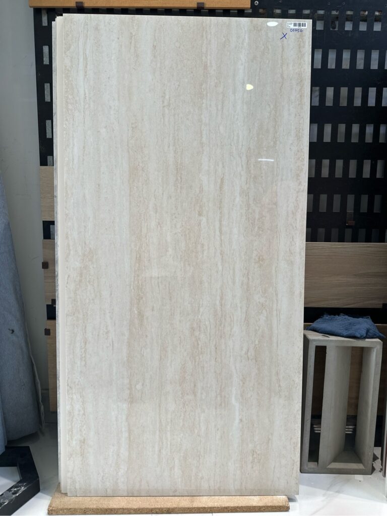 GẠCH TRAVERTINE KEM BÓNG VÂN ĐÁ SỌC DƯA – 60X120cm – VietNam – Porcelain