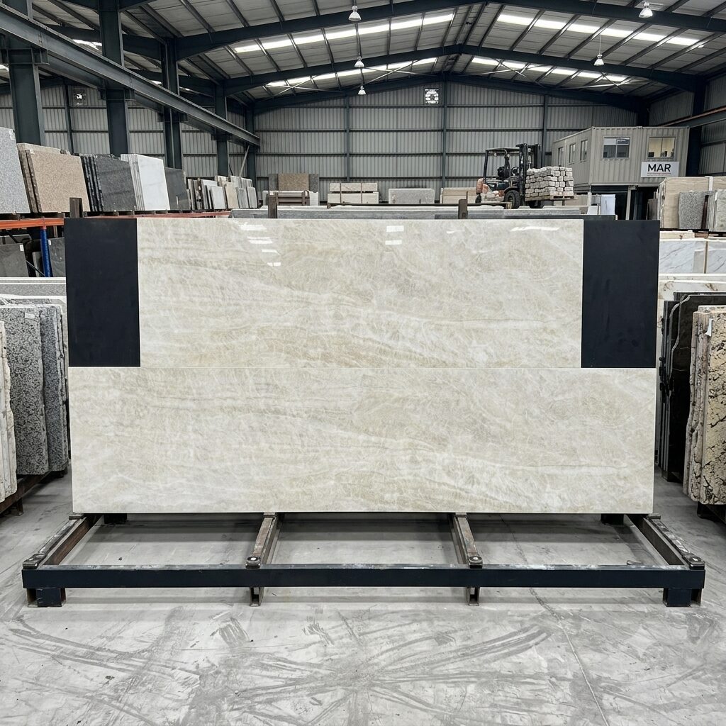 ĐÁ NUNG KẾT KEM VÂN ĐÁ TỰ NHIÊN BÓNG – 800x2400x15mm – Ấn Độ