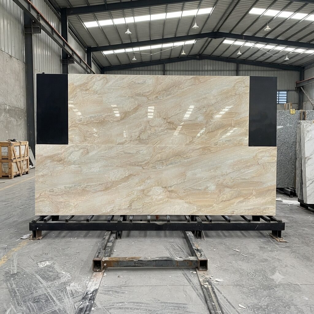 ĐÁ NUNG KẾT KEM VÂN ĐÁ MARBLE BÓNG – 800x2400x15mm –  Ấn Độ