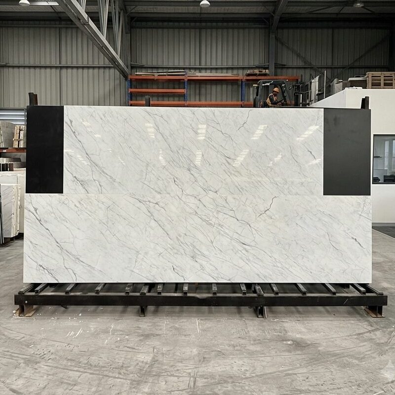 ĐÁ NUNG KẾT TRẮNG VÂN ĐÁ TỰ NHIÊN BÓNG – 800x2400x15mm – Ấn Độ