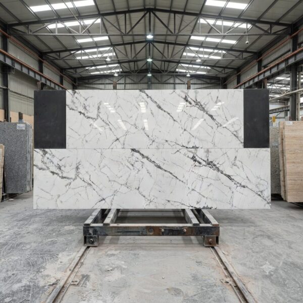 ĐÁ NUNG KẾT TRẮNG VÂN ĐÁ MARBLE BÓNG – 800x2400x15mm –  Ấn Độ