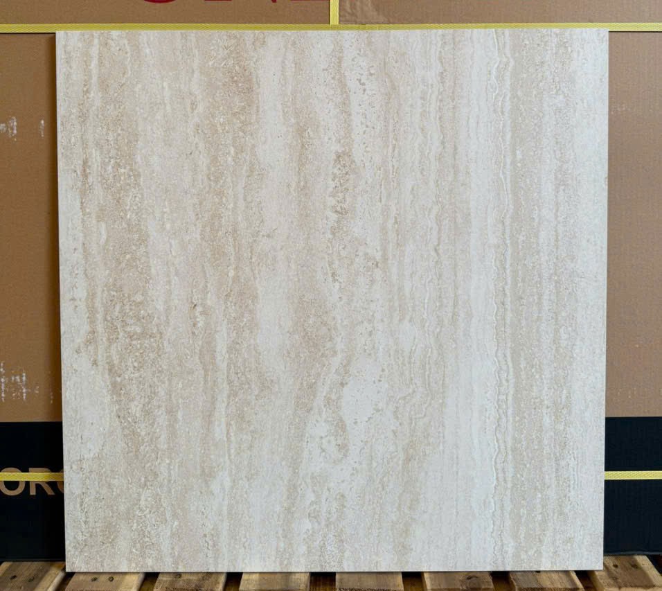 GẠCH TRAVERTINE KEM MỜ VÂN SỌC DƯA  – 60×60 – VietNam – Porcelain